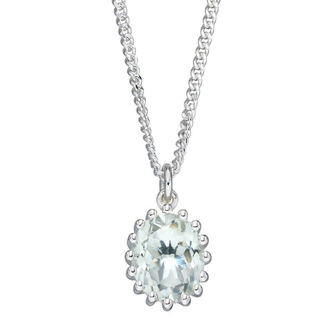Green Amethyst Oval Necklace