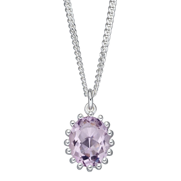 Pink Amethyst Oval Necklace