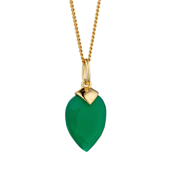 Birthstone-May Emerald Green Chalcedony Necklace