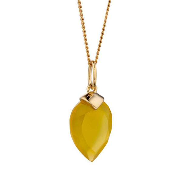 Birthstone-November Yellow Chalcedony Necklace