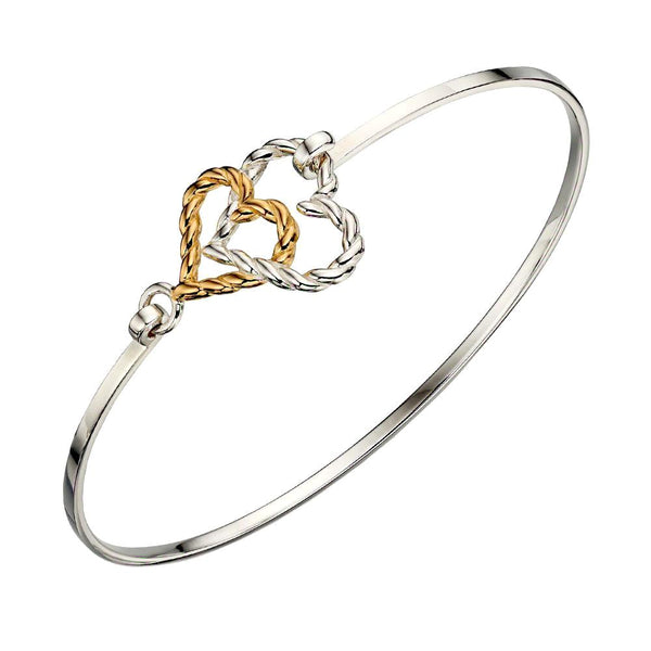 Twisted Linked Hearts Bangle from the Bangles collection at Argenteus Jewellery