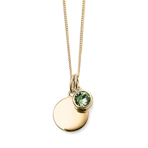 Birthstone-August Peridot Necklace Gold Plate