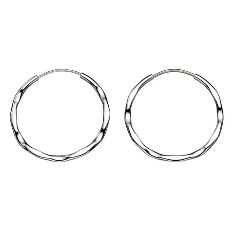 Hoop Earrings - Hammer Finish from the Earrings collection at Argenteus Jewellery