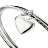 Plaited Duo Bangles With Heart Charm from the Bangles collection at Argenteus Jewellery