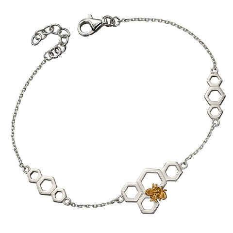 Bee and Honeycomb Bracelet from the Bracelets collection at Argenteus Jewellery