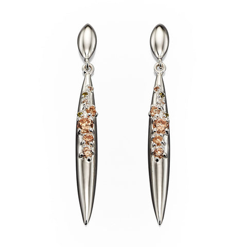 Crystalline Texture Drop Earrings