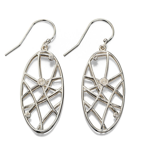 Random Lines Oval Earrings