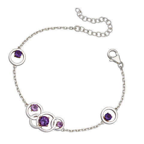 Links of Circles Amethyst Bracelet from the Bracelets collection at Argenteus Jewellery