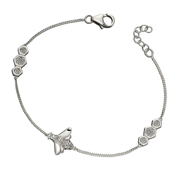 Bee And Honeycomb Crystal Bracelet from the Bracelets collection at Argenteus Jewellery