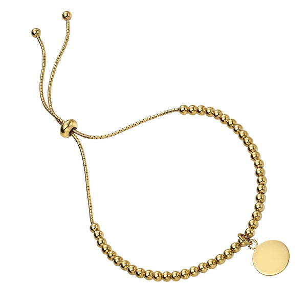 Disc Charm Bracelet - Gold Plated from the Bracelets collection at Argenteus Jewellery
