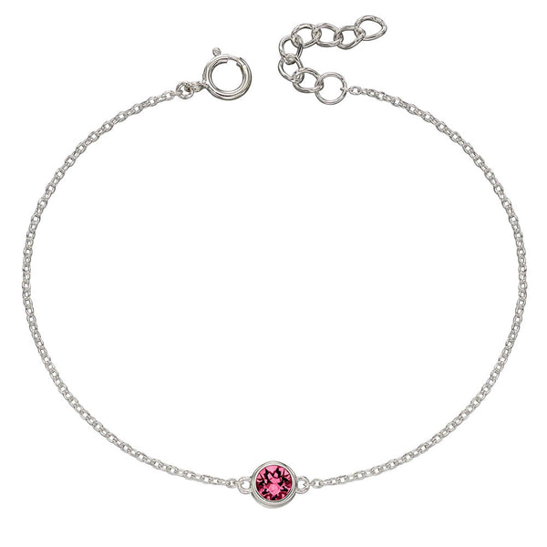 Birthstone-October Rose Tourmaline Bracelet