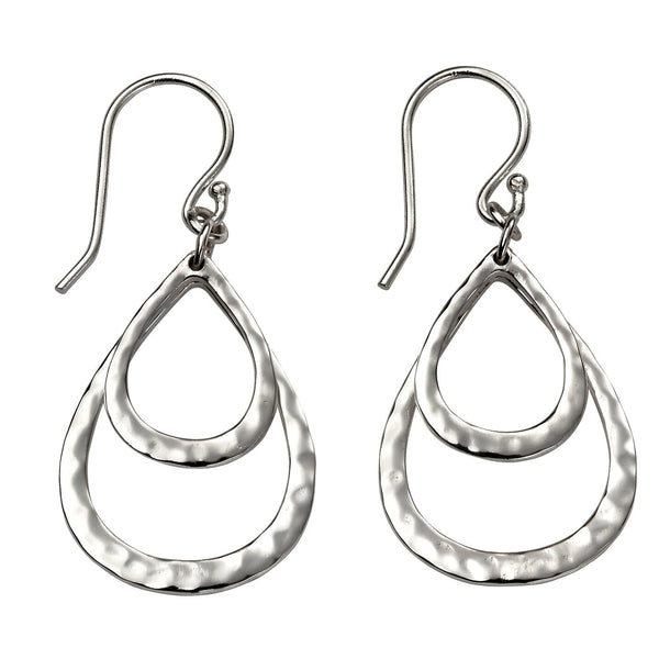 Teardrop Earrings - Hammer Finish from the Earrings collection at Argenteus Jewellery
