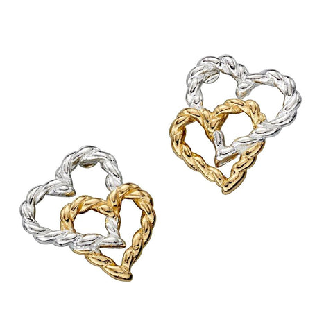 Twisted Linked Hearts Stud Earrings from the Earrings collection at Argenteus Jewellery
