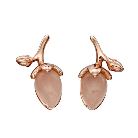 Rosebud Earrings in Rose Jade from the Earrings collection at Argenteus Jewellery