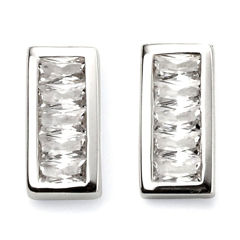 Rectangle Bar Crystal Stud Earrings from the Earrings collection at Argenteus Jewellery