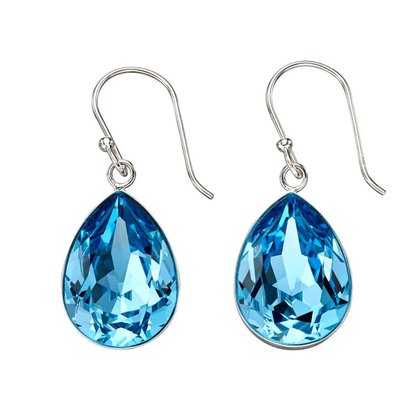 Blue Swarovski Teardrop Earrings from the Earrings collection at Argenteus Jewellery