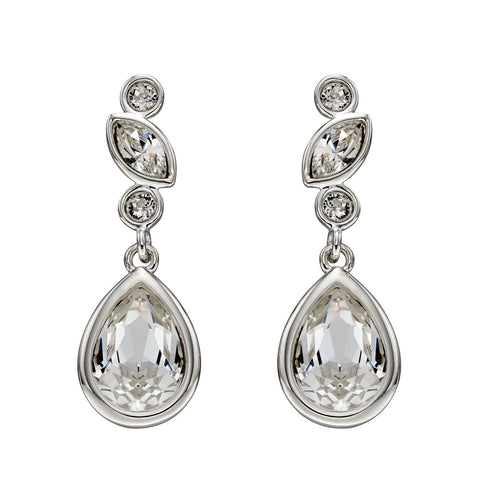 Clear Crystal Teardrop Earrings from the Earrings collection at Argenteus Jewellery