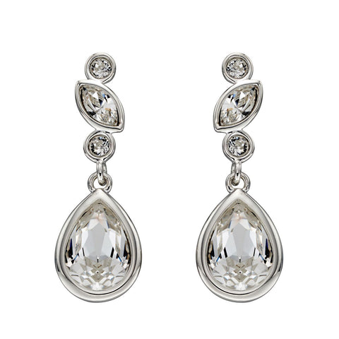 Clear Crystal Teardrop Earrings from the Earrings collection at Argenteus Jewellery