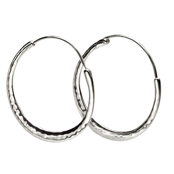Hoop Earrings - Hammer Finish from the Earrings collection at Argenteus Jewellery