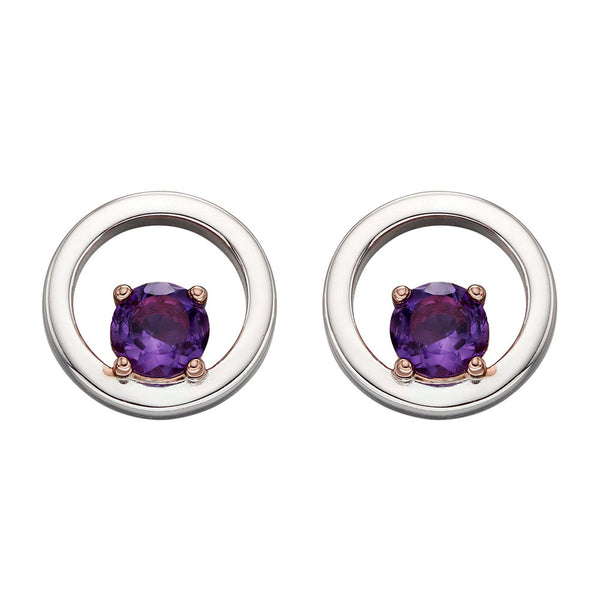 Links of Circles Amethyst Earrings from the Earrings collection at Argenteus Jewellery