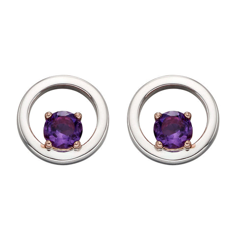 Links of Circles Amethyst Earrings from the Earrings collection at Argenteus Jewellery