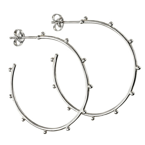 Bead Studded Hoop Earrings from the Earrings collection at Argenteus Jewellery