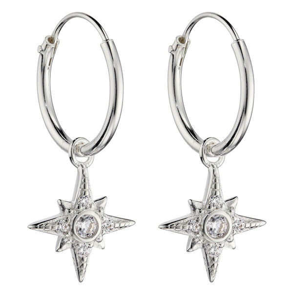 Evening Star Crystals Hoop Earrings