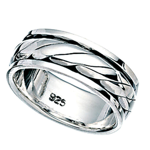 Mens Rope Rotating Band Ring from the Rings collection at Argenteus Jewellery