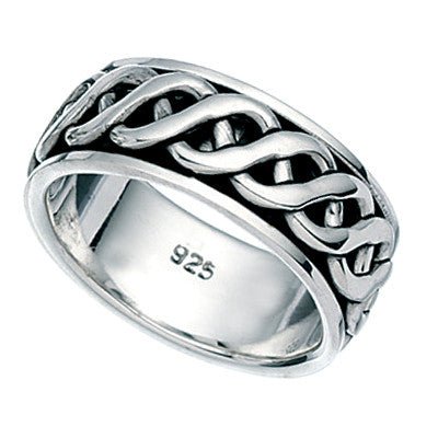 Mens Two Waves Rotating Ring from the Rings collection at Argenteus Jewellery