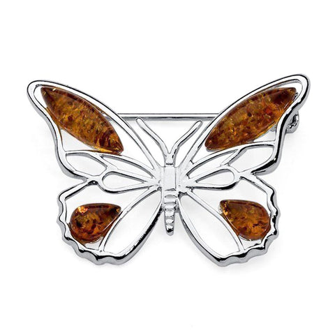 Amber Butterfly Brooch
