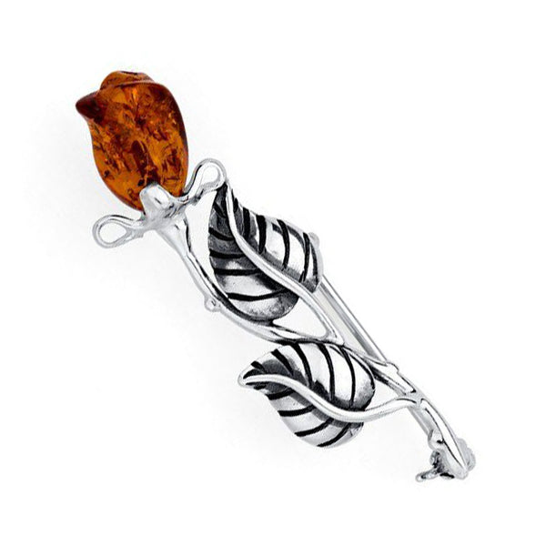 Amber Rose Brooch from the Brooches collection at Argenteus Jewellery