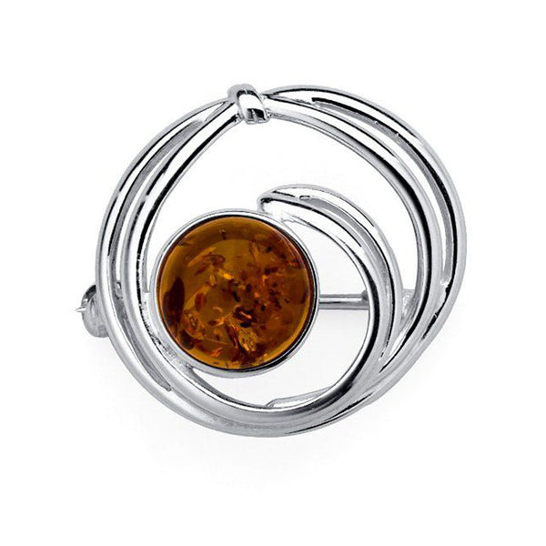 Amber Swirl Brooch from the Brooches collection at Argenteus Jewellery
