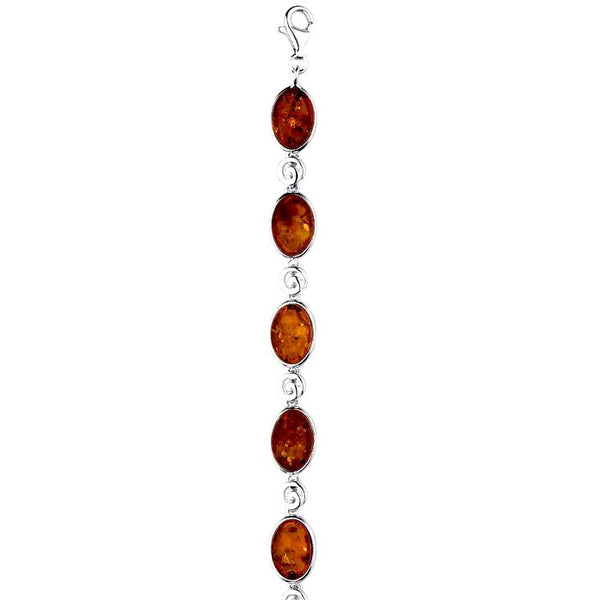 Amber Ovals And Swirls Bracelet