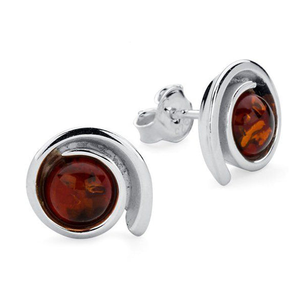 Amber Swirl Stud Earrings from the Earrings collection at Argenteus Jewellery