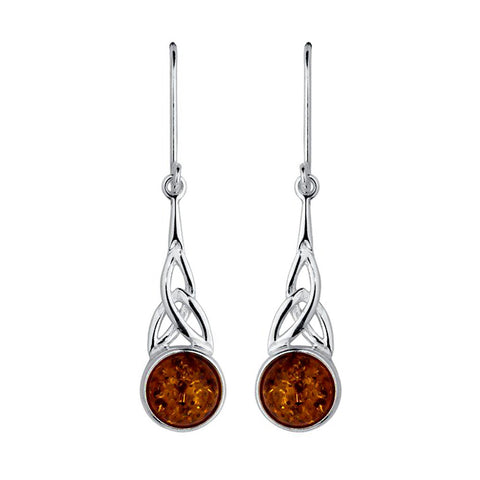 Amber Celtic Triangle Drop Earrings from the Earrings collection at Argenteus Jewellery