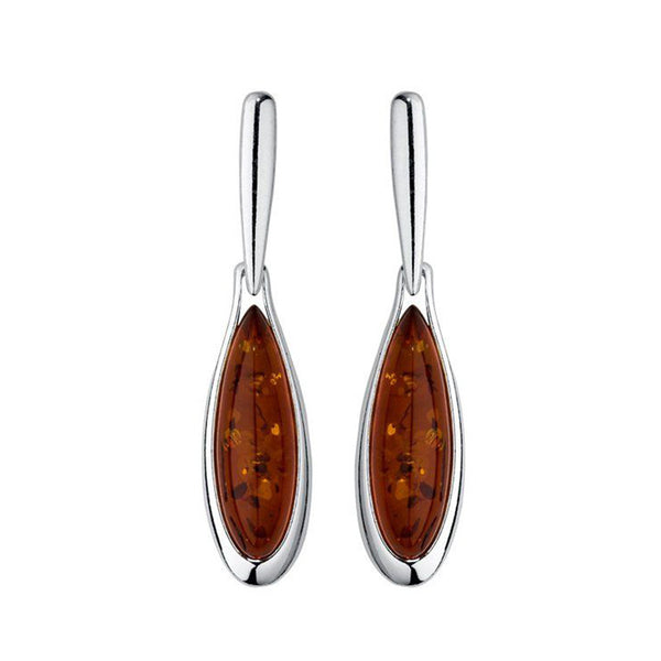 Amber Long Oval Earrings from the Earrings collection at Argenteus Jewellery