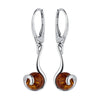 Amber Captured Circles Drop Earrings from the Earrings collection at Argenteus Jewellery