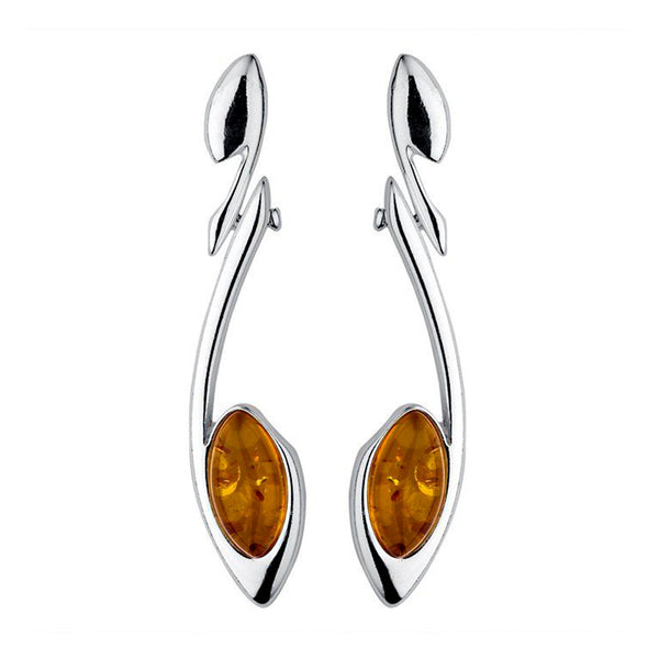 Amber Swoop Drop Earrings from the Earrings collection at Argenteus Jewellery
