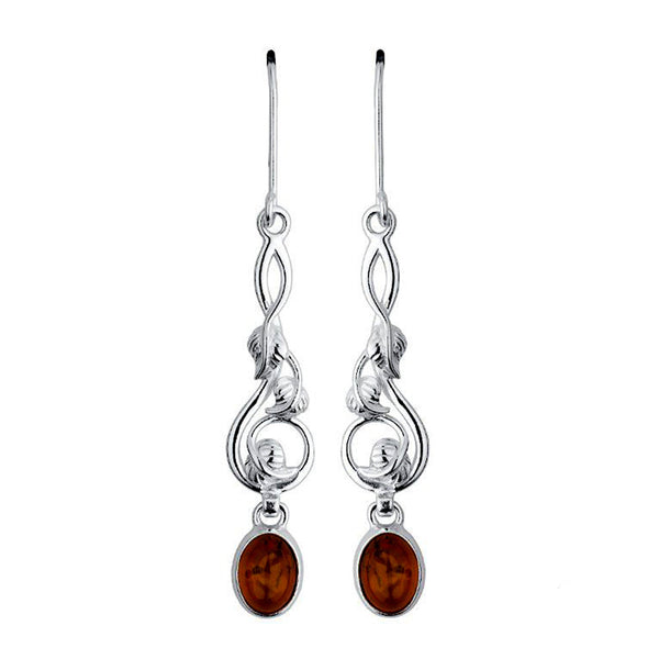 Amber Leaves Drop Earrings from the Earrings collection at Argenteus Jewellery