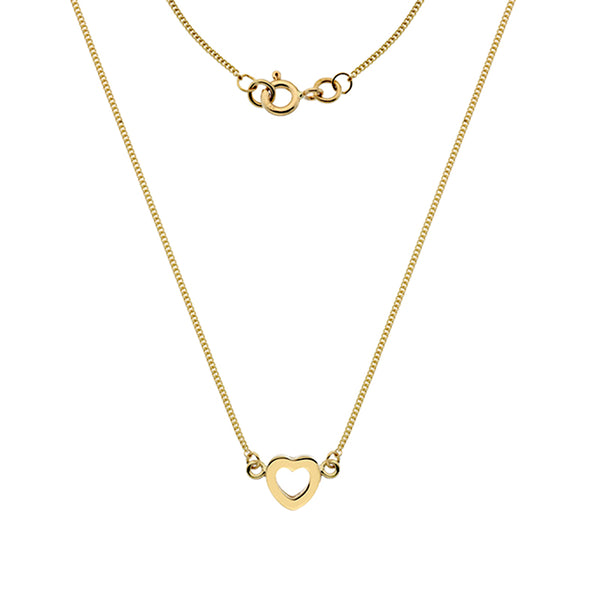 Gold Heart Outline Necklace from the Necklaces collection at Argenteus Jewellery