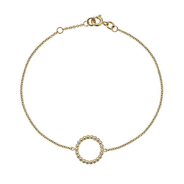 Gold Beaded Circle Bracelet from the Bracelets collection at Argenteus Jewellery