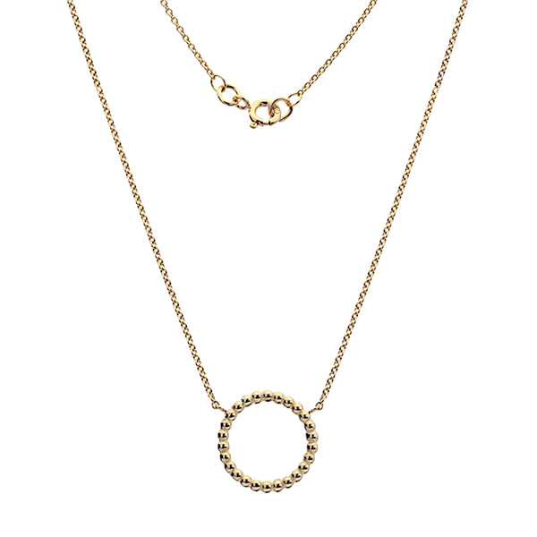 Gold Beaded Circle Necklace from the Necklaces collection at Argenteus Jewellery