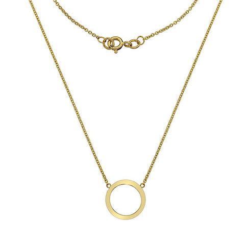 Gold Circle Necklace from the Necklaces collection at Argenteus Jewellery