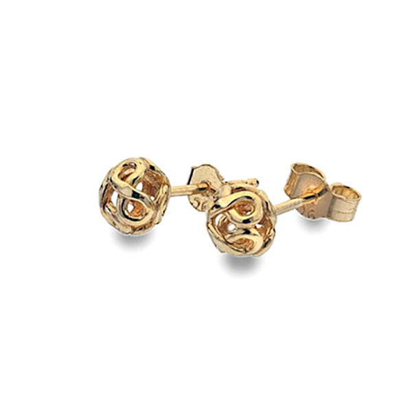 Gold Infinity Bead Stud Earrings from the Earrings collection at Argenteus Jewellery