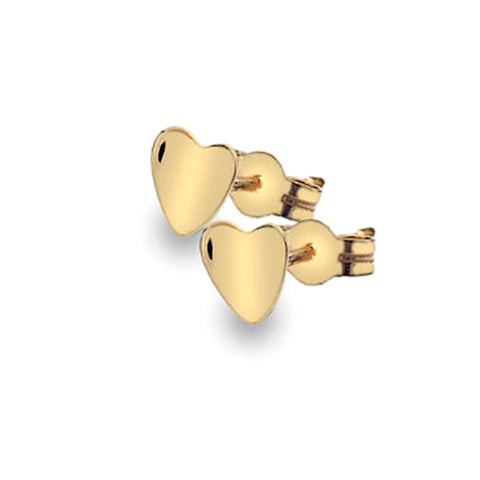 Gold Curvy Heart Stud Earrings from the Earrings collection at Argenteus Jewellery