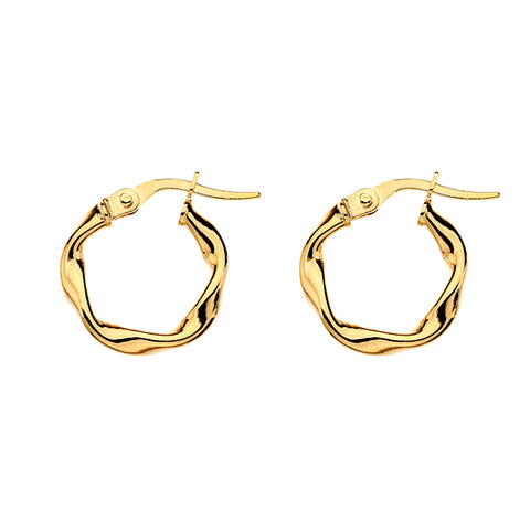 Gold Twist Hoop Earrings - 10mm from the Earrings collection at Argenteus Jewellery
