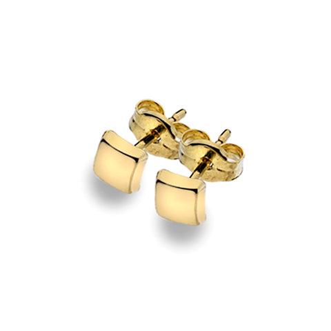 Gold Square Stud Earrings from the Earrings collection at Argenteus Jewellery