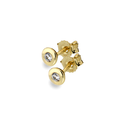Gold Circle Studs from the Earrings collection at Argenteus Jewellery