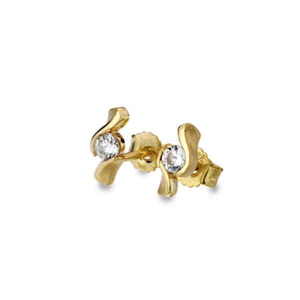 Gold Curvy Stud Earrings from the Earrings collection at Argenteus Jewellery