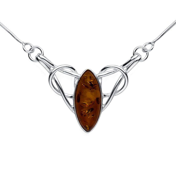 Amber Celtic Knot Necklace